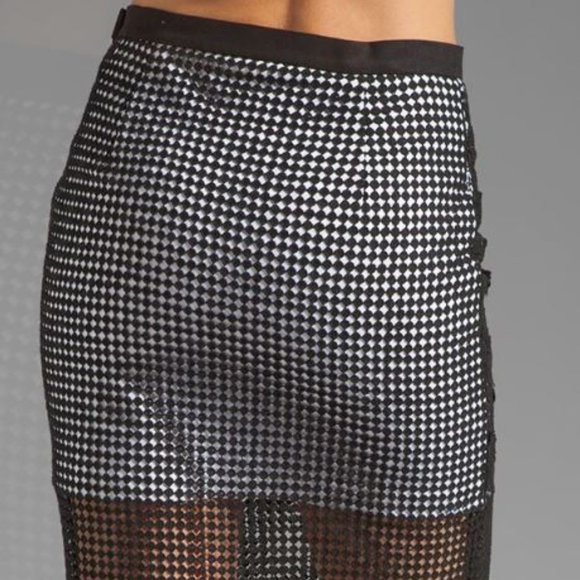 Tibi Basia Black Lace Pencil Skirt Size 6 - Picture 3 of 9